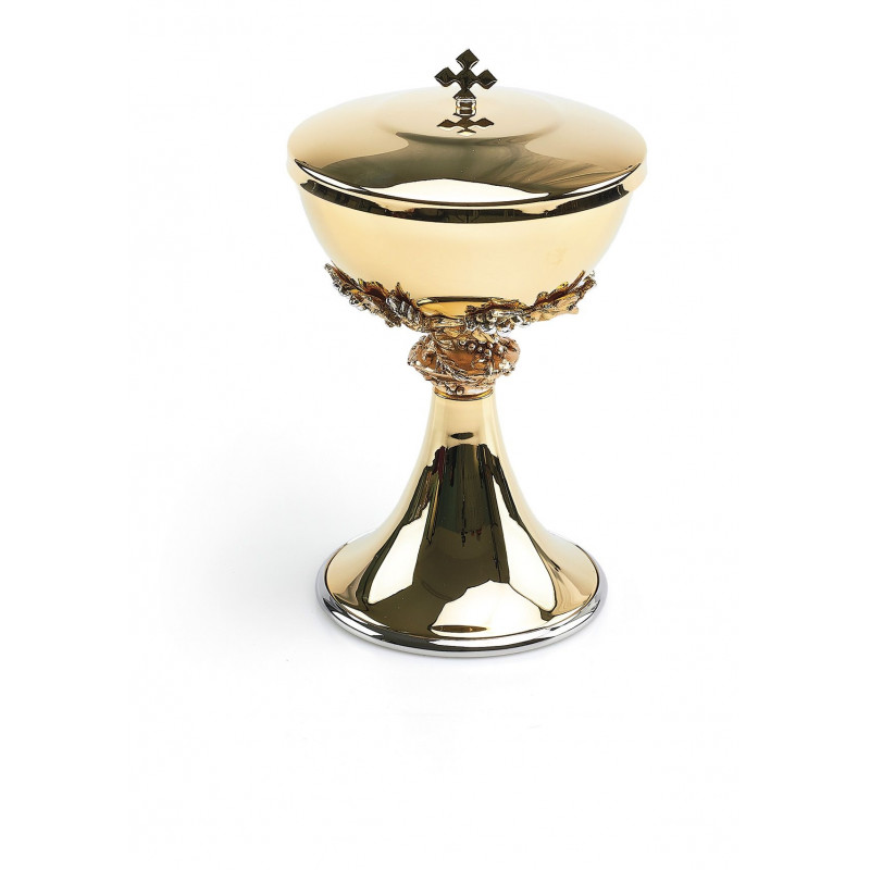 Ciborium with ornament wine grapes - 20 cm (7.9 inches) - Best Catholic Shop