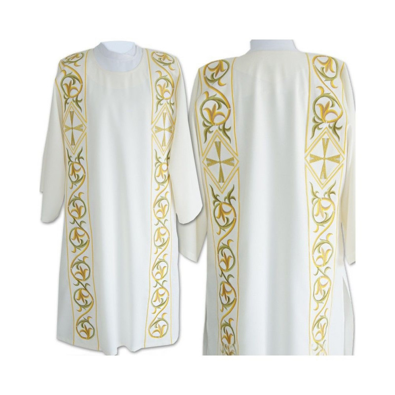 Dalmatic stretch fabric, embroidered stripes (07) - Best Catholic Shop