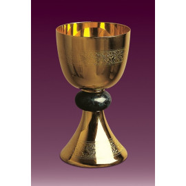 Goblet with Italian marble in nodus, engraved - 19 cm (49)