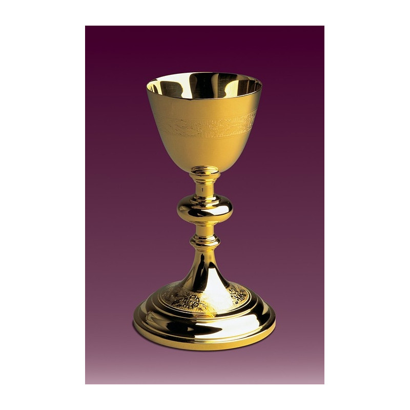 Chalice engraved gold plated - 19 cm (50) - Best Catholic Shop