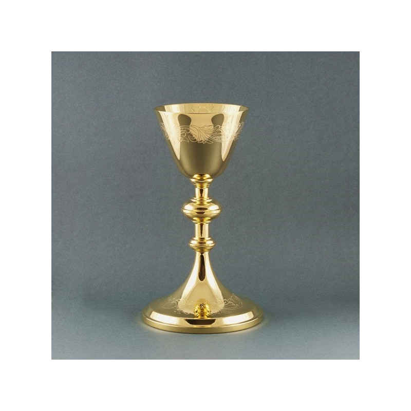 Chalice engraved gold plated - 21 cm (53) - Best Catholic Shop