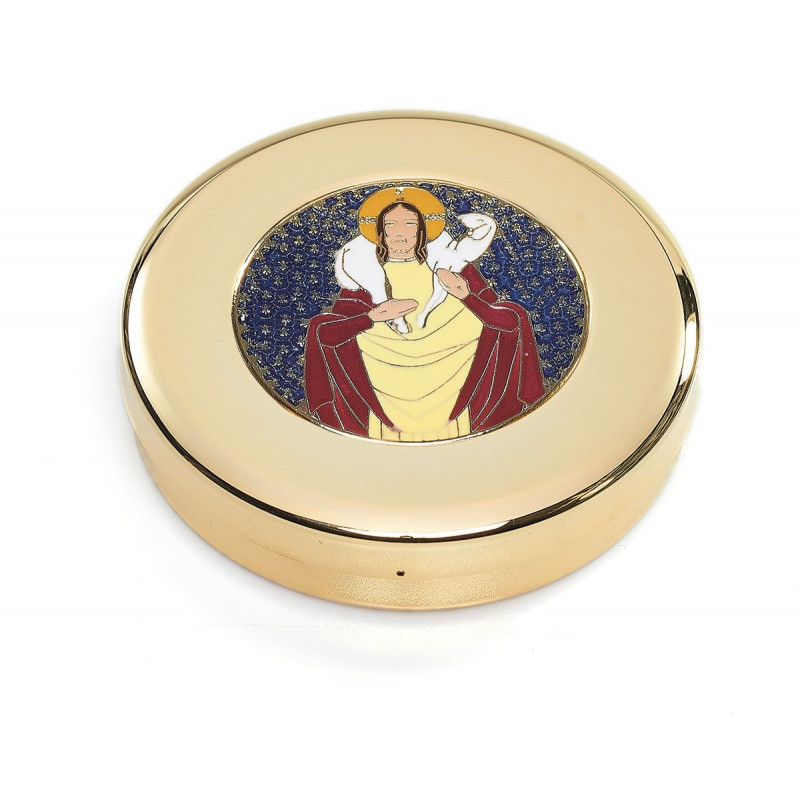 Church pyx with enamel plaque - Good Shepherd - Best Catholic Shop