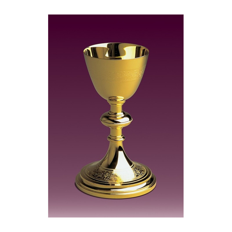 Chalice engraved gold plated - 20,5 cm (62) - Best Catholic Shop