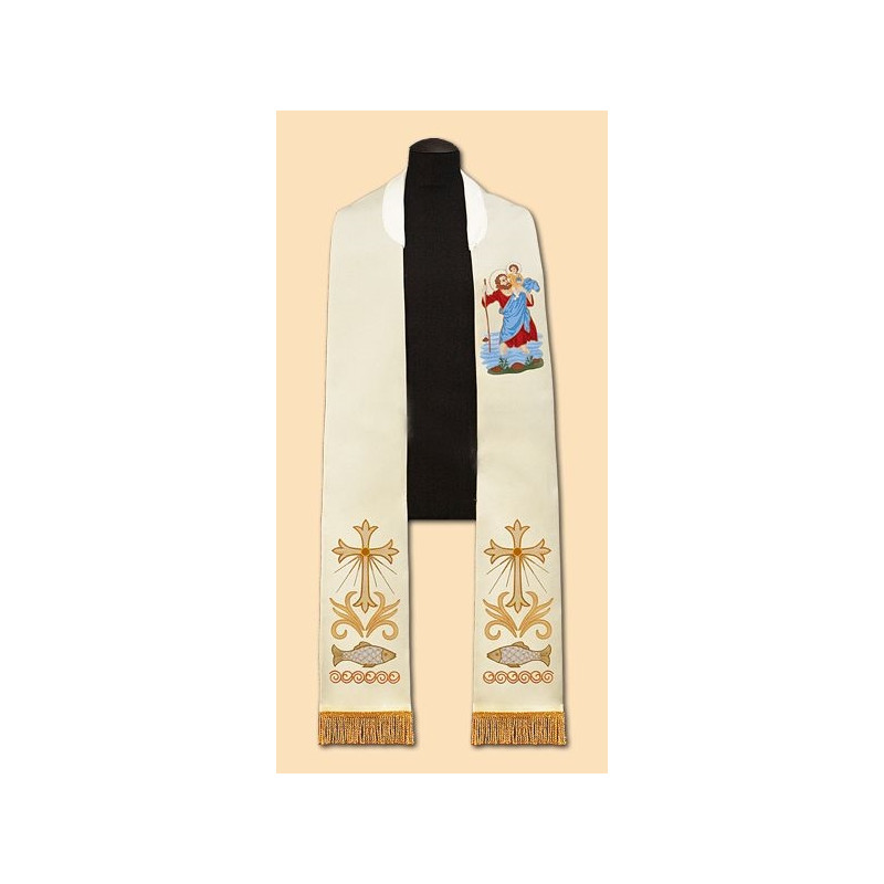 Embroidered stole of St. Christopher - Best Catholic Shop