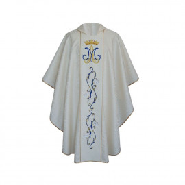 Ecru embroidered Marian chasuble (30)