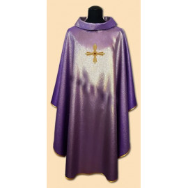 Purple chasuble, shiny, embroidery on fabric (4)