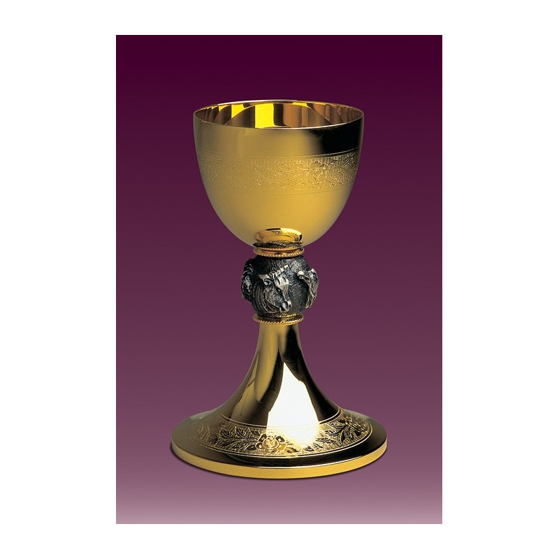 Chalice engraved with four evangelists in animal motifs - 20,5 cm (71) - Best Catholic Shop