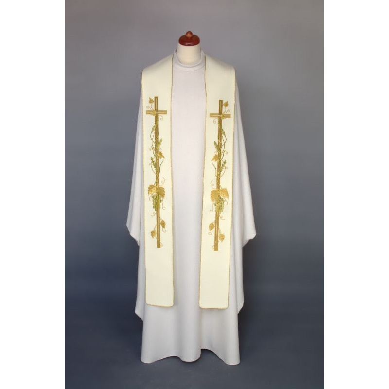Embroidered stole - liturgical colors, rich embroidery (12) - Best Catholic Shop