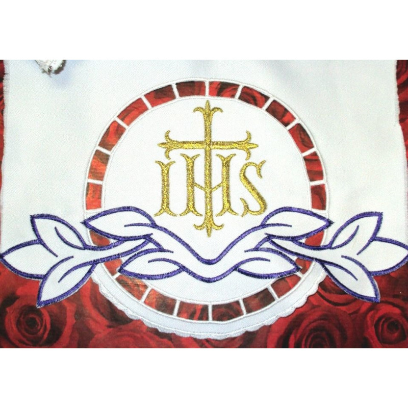 Embroidered altar cloth - IHS cross (71) - Best Catholic Shop