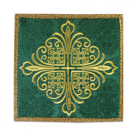Chalice pall green cross - jacquard fabric