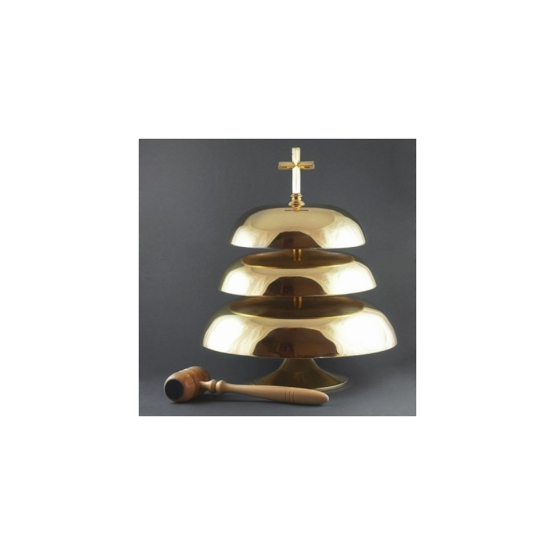 Gong - three-tone brass, polished (diameter 33, 26,18 cm) - Best Catholic Shop