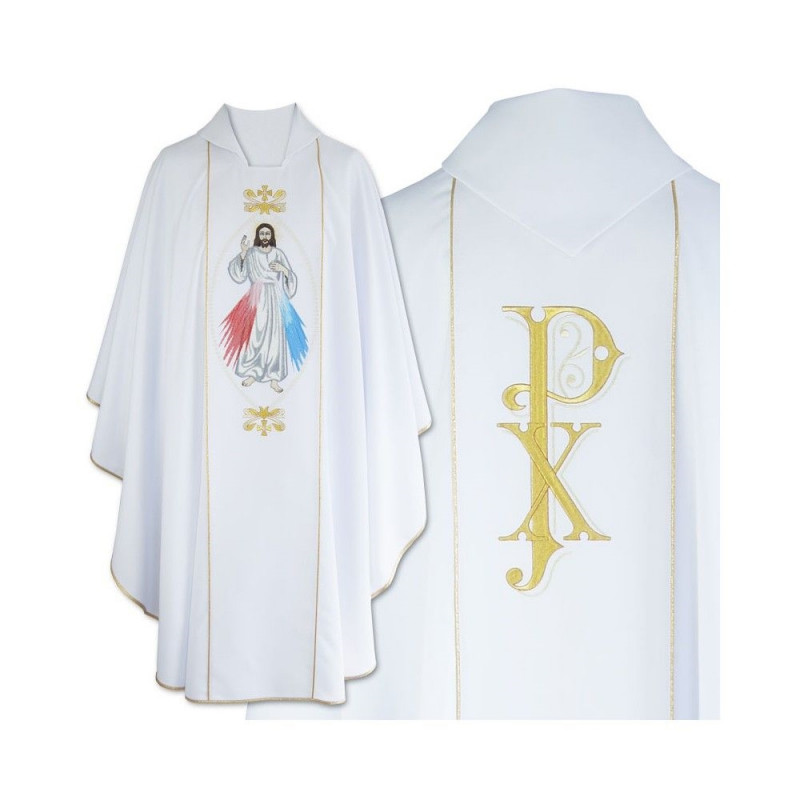 Embroidered chasuble with the image of the Merciful Jesus (05) - Best Catholic Shop