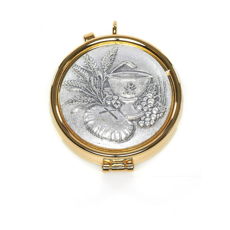 Church pyx in brass, gold-plated - Chalice, bread - Best Catholic Shop