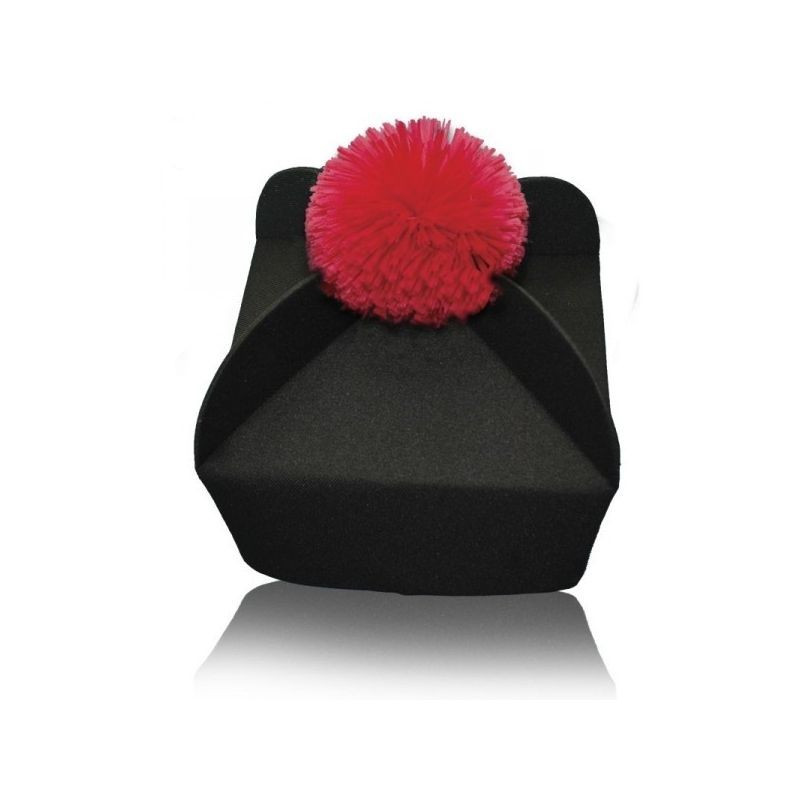3 or 4 wing biretta (black with red / purple pom pom) - Best Catholic Shop