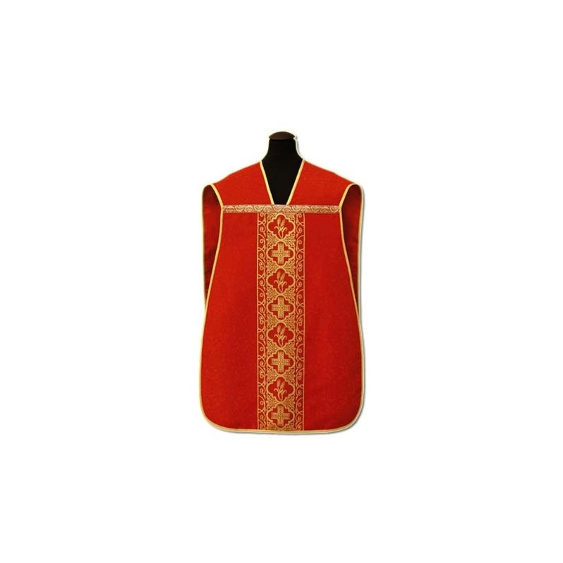 Roman chasuble red - damask fabric (5) - Best Catholic Shop