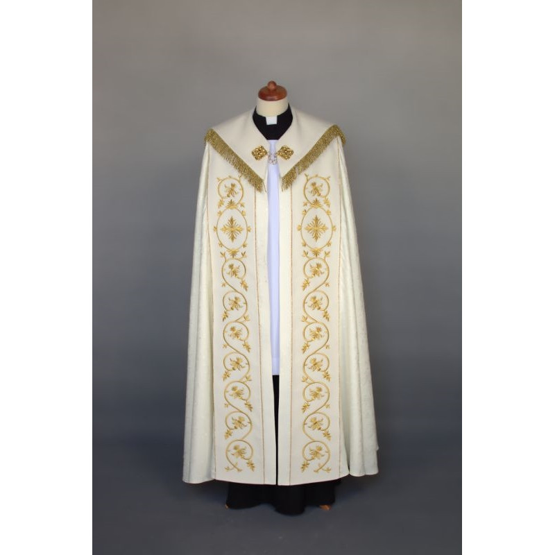 Embroidered cope damask, stripes velvet (57) - Best Catholic Shop