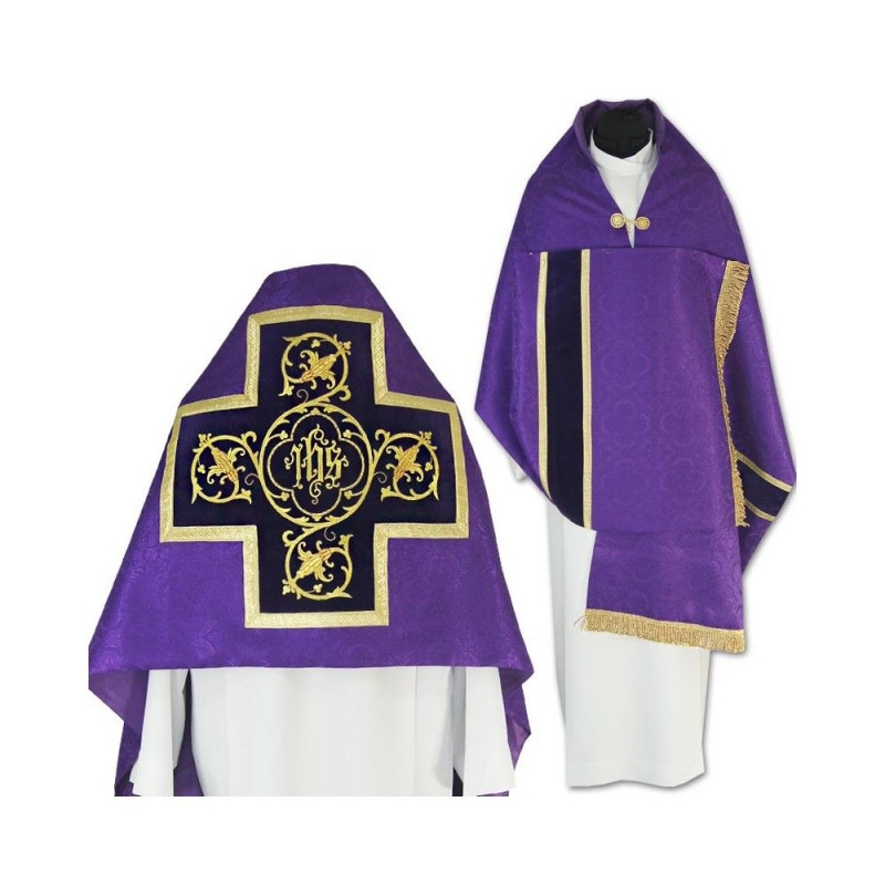 Purple liturgical veil with tassels (42) - Best Catholic Shop