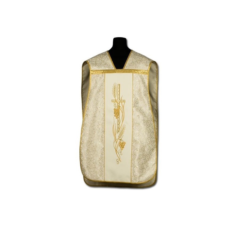 Roman chasuble cream gold - damask (12) - Best Catholic Shop