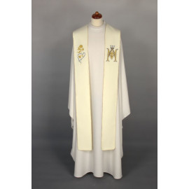 Embroidered Marian stole - Emblem M, crown (15)