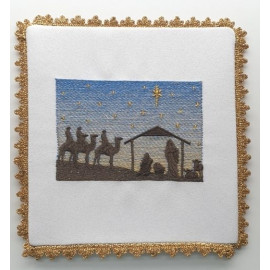 Christmas Chalice linen set - Three kings + Nativity scene