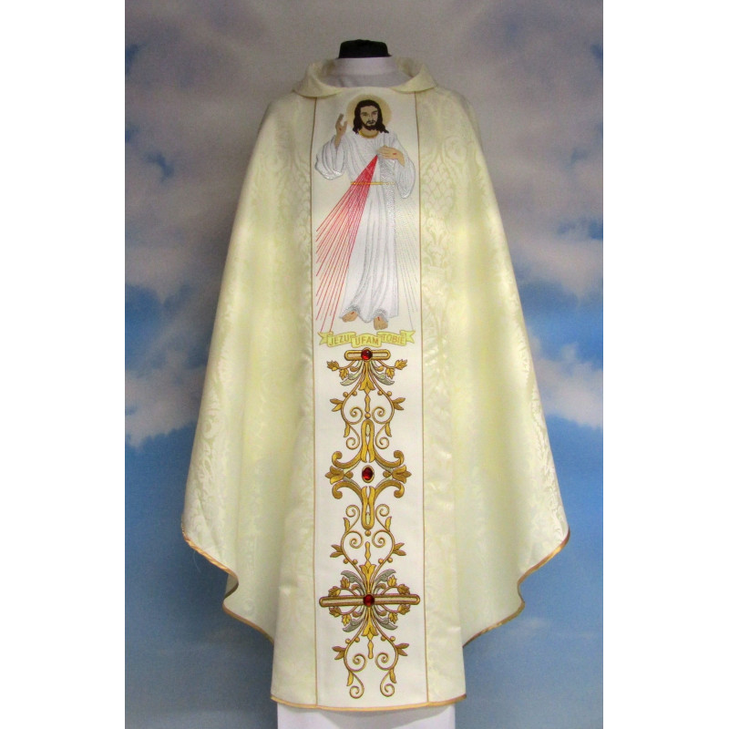 Chasuble Jesus I trust in you rosette - Best Catholic Shop