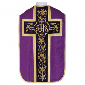 Roman chasuble - damask fabric IHS (23)