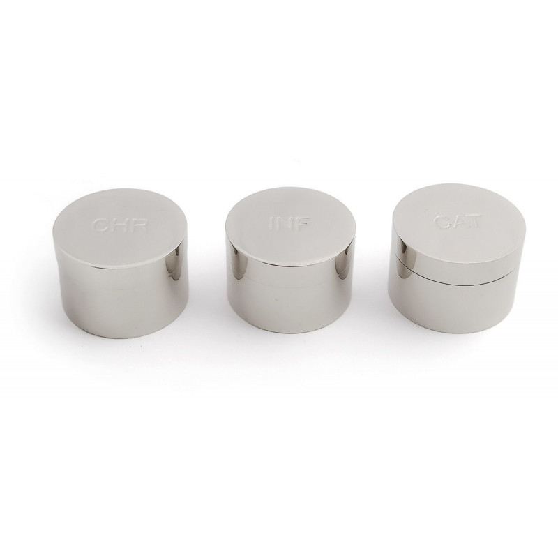 CHR, INF or CAT oil container, nickel (3) - Best Catholic Shop