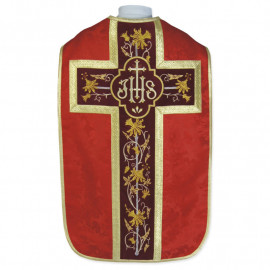 Roman chasuble - damask fabric IHS (25)