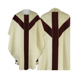 Semi-Gothic chasuble - ecru jacquard (56)
