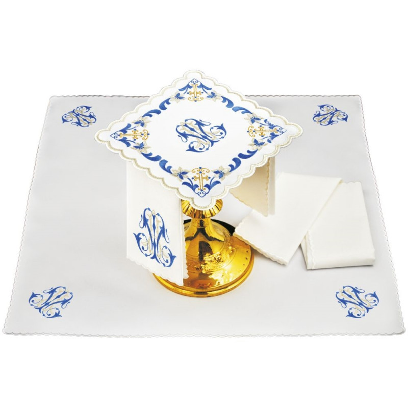 Chalice linen set Marian pattern - embroidery (92) - Best Catholic Shop