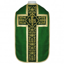 Roman chasuble - damask fabric IHS (27)