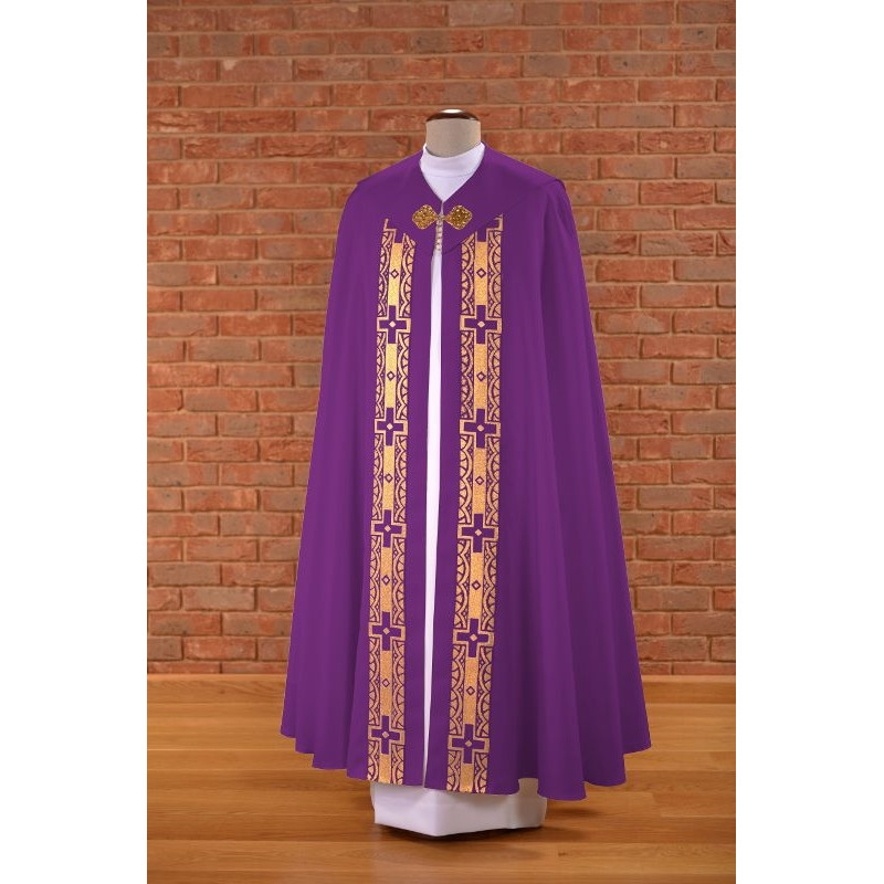 Purple cope with decorative stripes (64) - Best Catholic Shop
