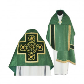 Green liturgical veil with tassels (39)