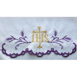Embroidered altar cloth - IHS and ears (75)