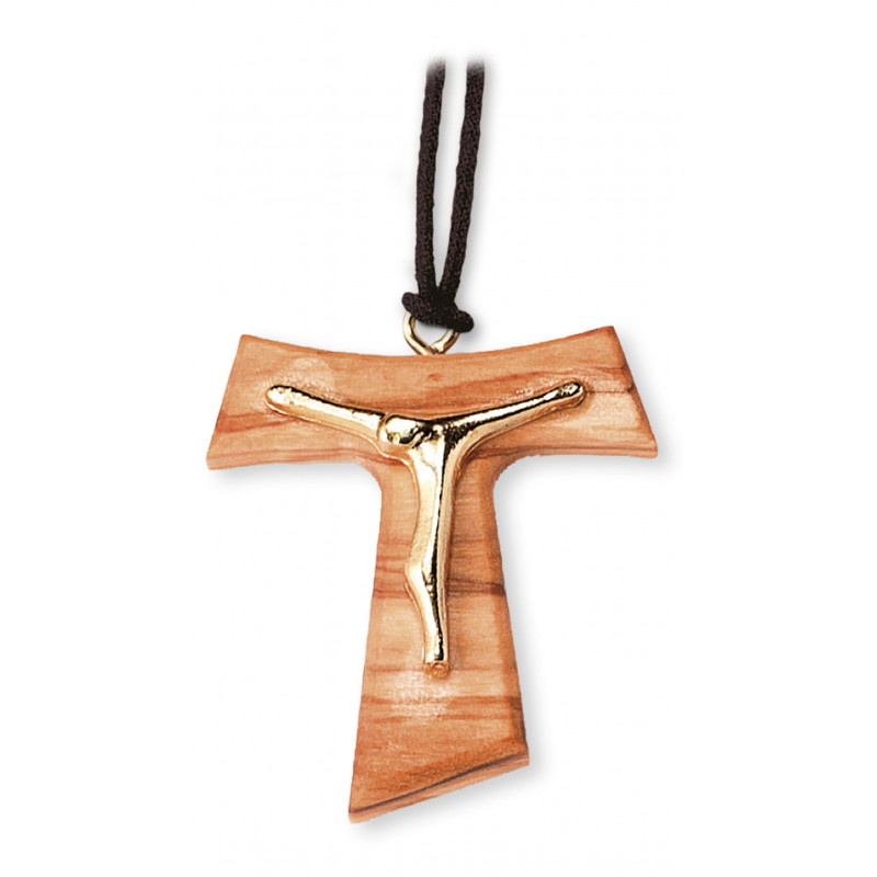 TAU cross with strap and thong - 4 cm (1.6 inches) - Best Catholic Shop