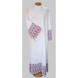 Priest alb with guipure - lining color (03)