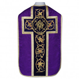 Roman chasuble - damask fabric IHS (40)