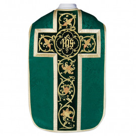 Roman chasuble - damask fabric IHS (41)