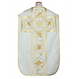 Roman chasuble - damask fabric IHS (42)