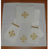 Roman chasuble white, IHS rosette (58) - Image 3