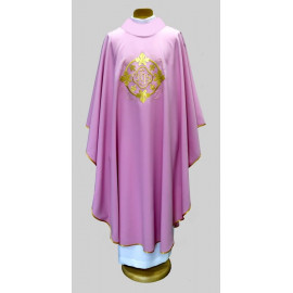 Embroidered chasuble pink - IHS (02)