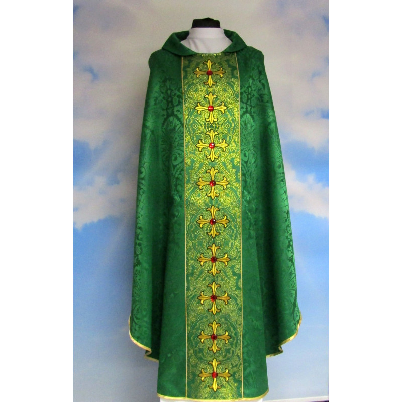Chasuble liturgical colors - beautiful embroidered belt + stones (2) - Best Catholic Shop