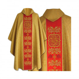 Gothic chasuble embroidered with IHS