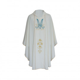 Marian chasuble embroidered ecru (22)