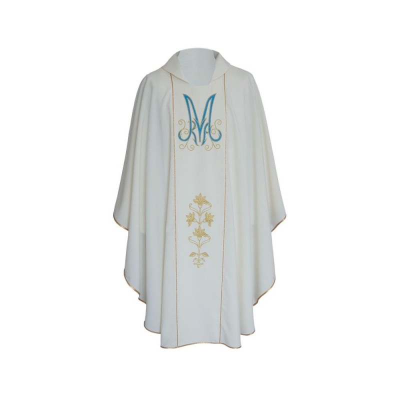 Marian chasuble embroidered ecru (22) - Best Catholic Shop