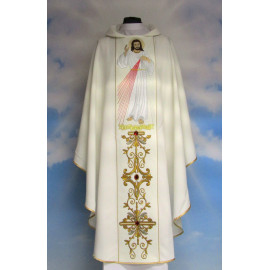 Chasuble Jesus I trust in you white, plain