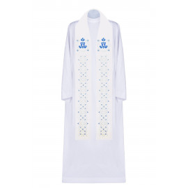 Embroidered Marian stole - ecru (61)