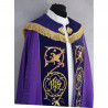 IHS embroidered purple cope - velvet stripes (80) - Image 1